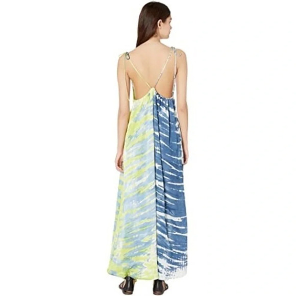 Young Fabulous & Broke Stevie Satin Halter Tie Dye Maxi Dress - Picture 2 of 8